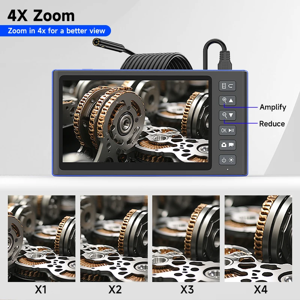 Ендоскоп T23 7" IPS з двома камерами Dual Lens, 1080P HD, підтримкою TF-карти, кабель 5 м, 5.5 мм T23-DUAl-5 фото