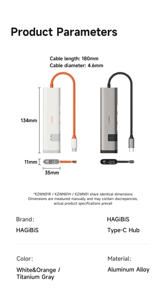 USB-C док-станція Hagibis 5-в-1 з HDMI 4K 60 Гц, 3&times;USB 3.0 та Power Delivery 100 Вт KZWN01H фото