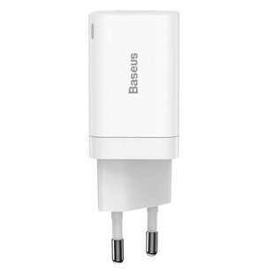 Мережевий зарядний пристрій Baseus Super Si Pro Quick Charger C+U 30W EU White CCSUPP-E02 фото